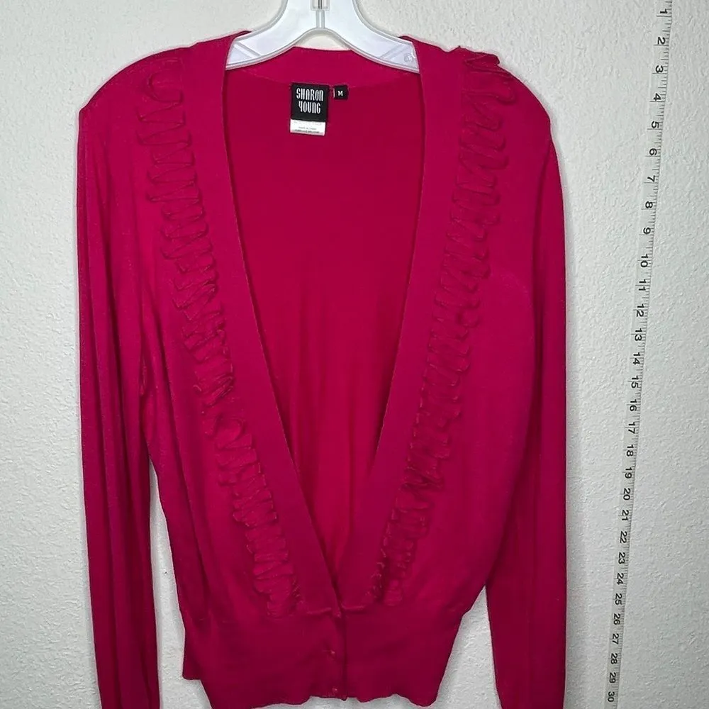 Sharon Young Silk Blend Cardigan Sweater‎ Size M - Image 7