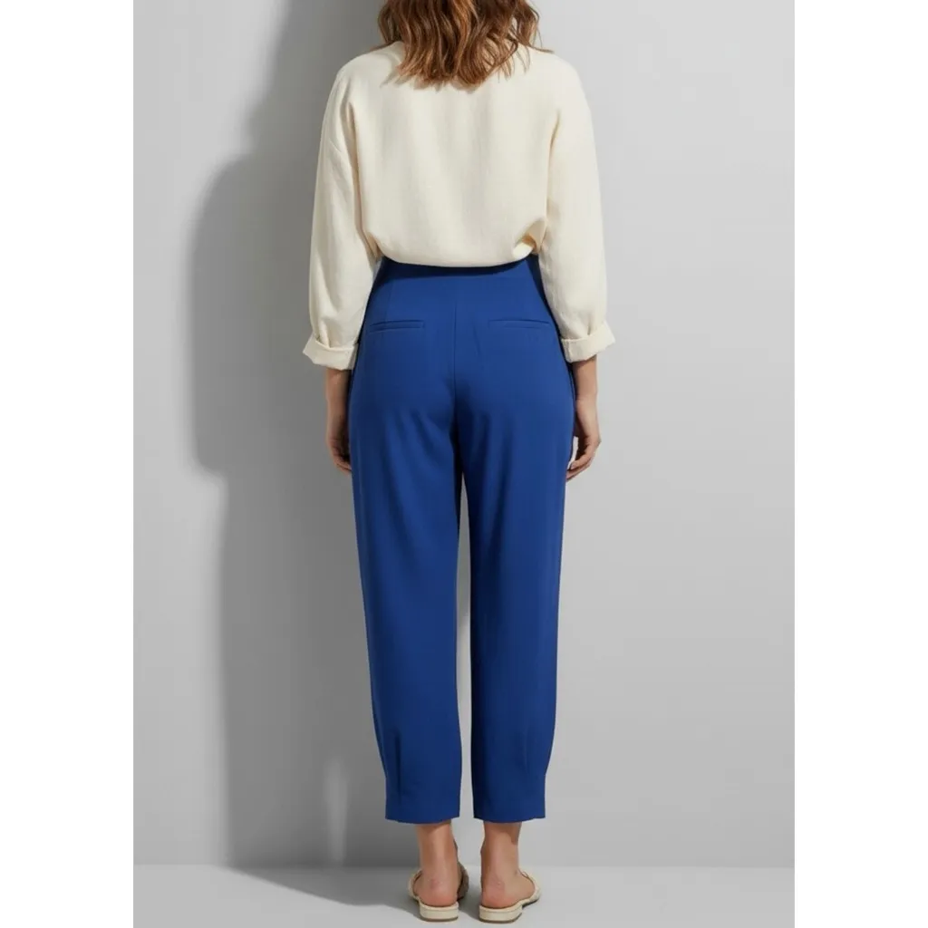 FARM RIO High Waisted Buttoned Blue Pants, Navy Blue, Small - Image 5