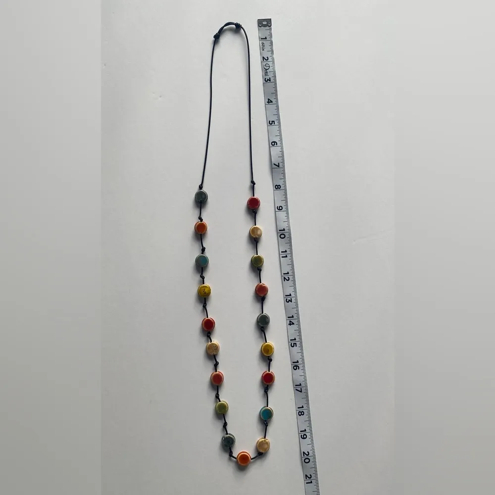 Boho Flat Bead Necklace Female Retro Ethnic Style Niche Stylish Sweater Necklace - Image 10