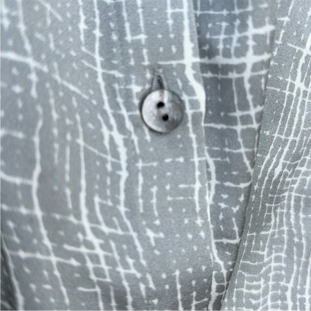 NWOT Eileen Fisher Drift Silk Org. Cotton Mandarin Collar Button Up Top Medium - Image 6