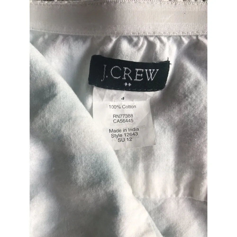 J Crew Tub Top Sz 4 Strapless teal ivory empire waist lined side zipper 12643 - Image 8