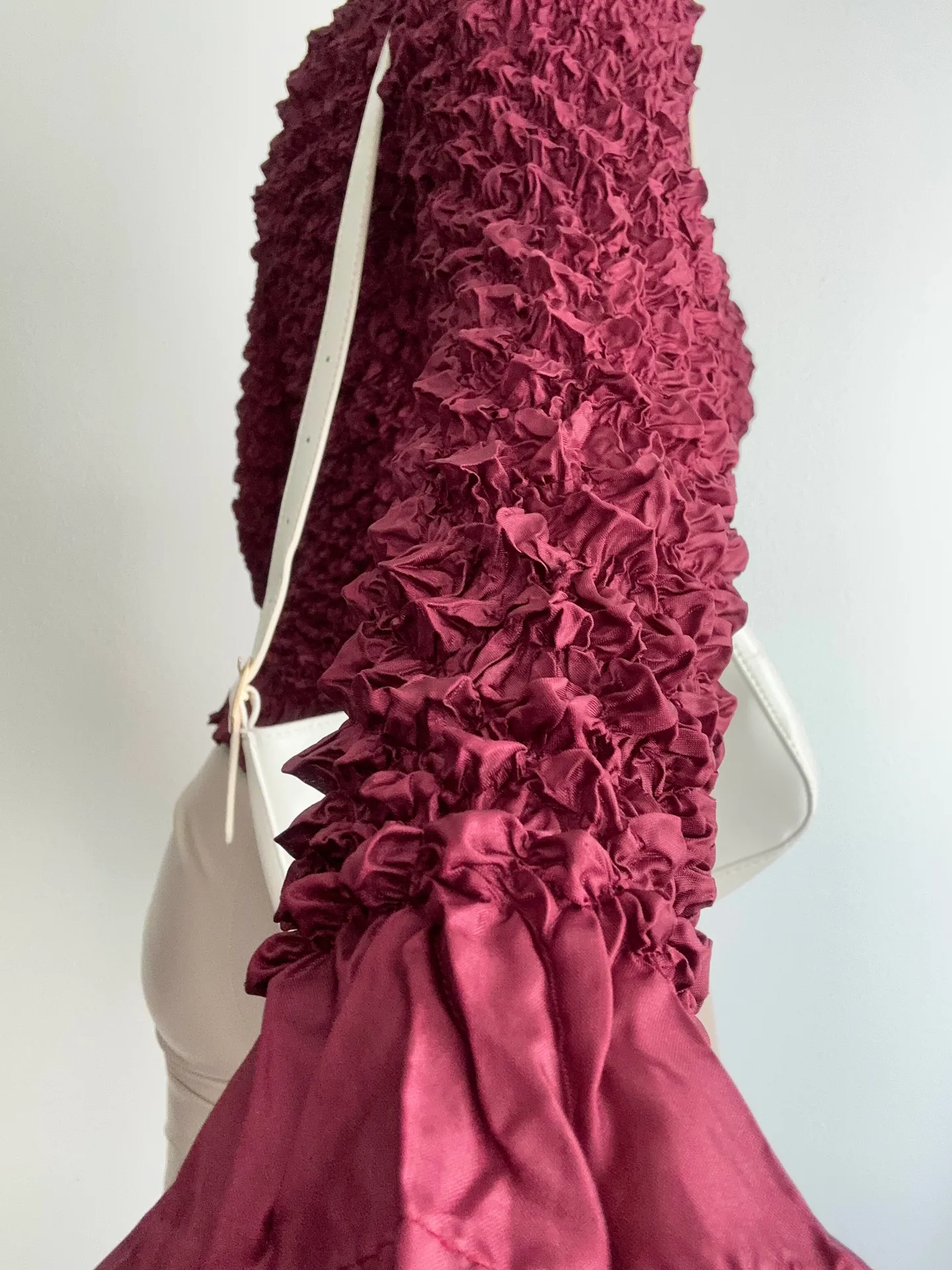 Popcorn Button Up Blouse Red - Image 2