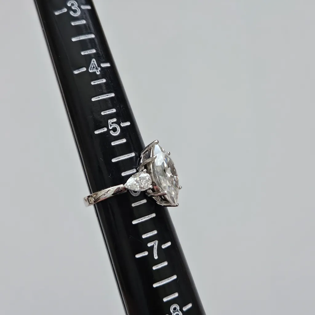 Past, Present, Future Marquise Moissanite Ring. Size 6 - Image 12