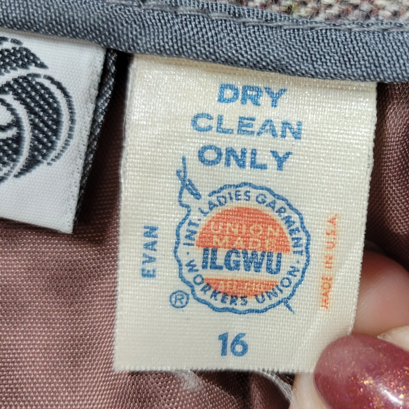 Vintage Evan Picone Wool Blend Plaid Midi Skirt Size 12 Brown USA Made Lined 28” - Image 11