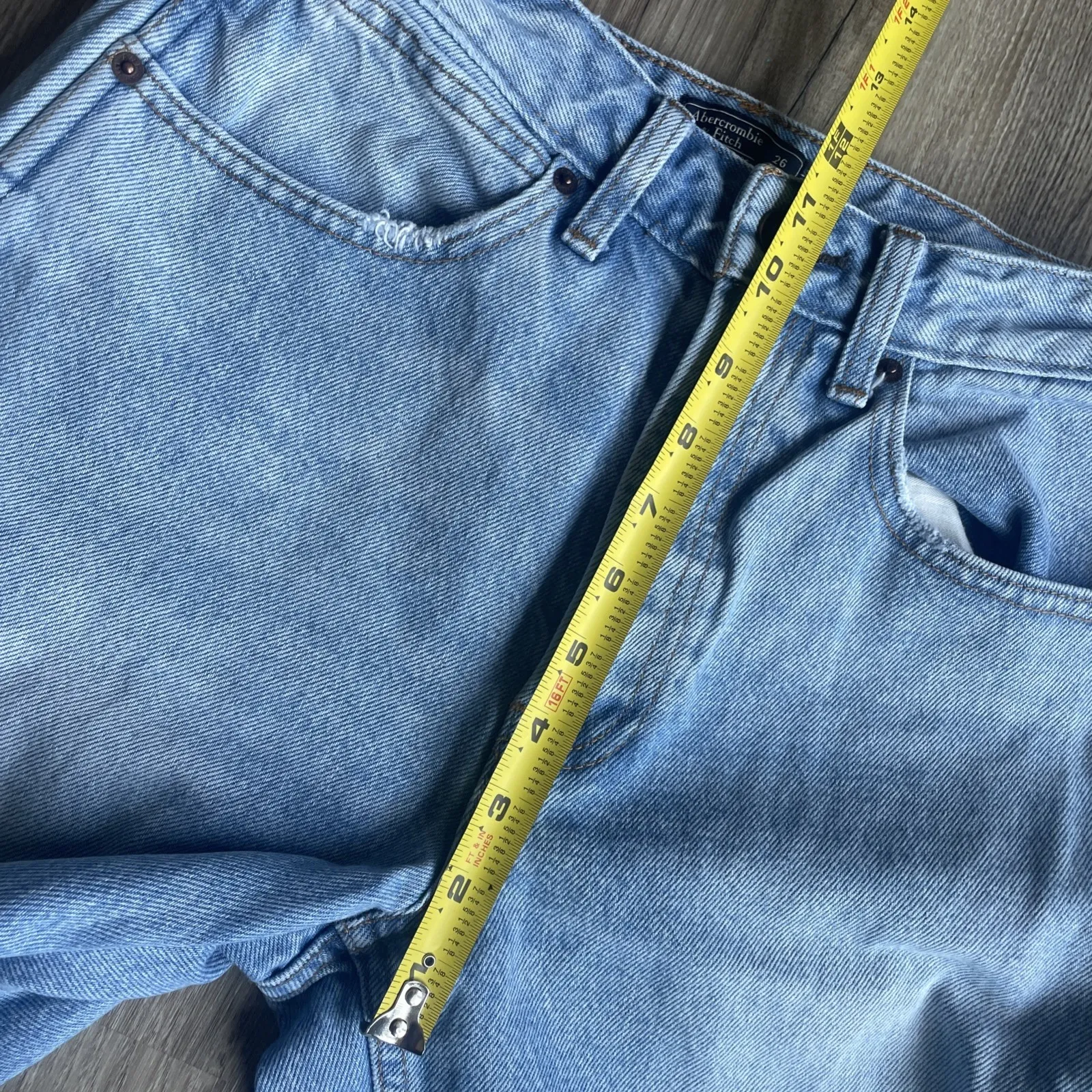 Abercrombie & Fitch Annie High Rise Ankle Straight Jeans 26‎ 2 Light Wash Button - Image 4