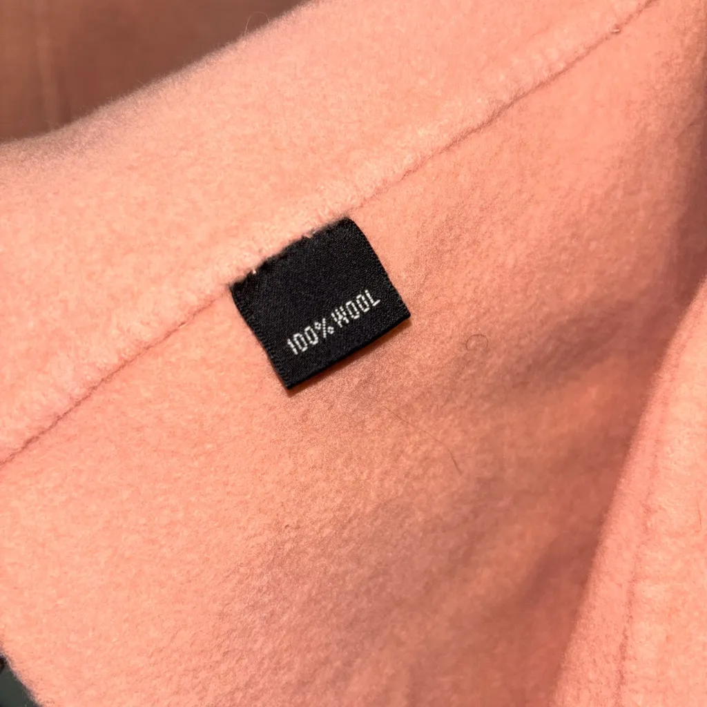 Linda Allard Ellen Tracy Wool Jacket Womens 4 Pink Wool Collar Open Long Sleeve Orange Size 16 - Image 4