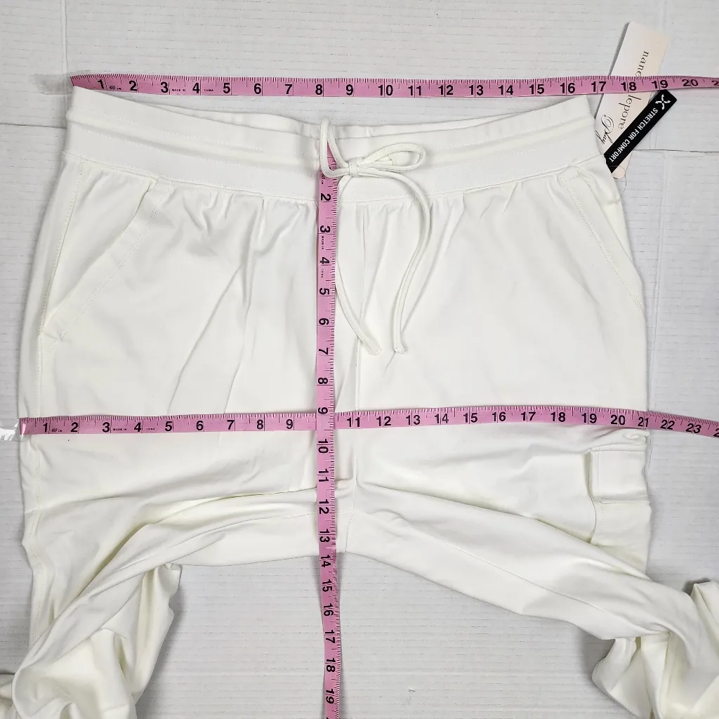 Nanette Lepore Play Ivory Cargo Joggers Casual Pants Pocket Size L - Image 7