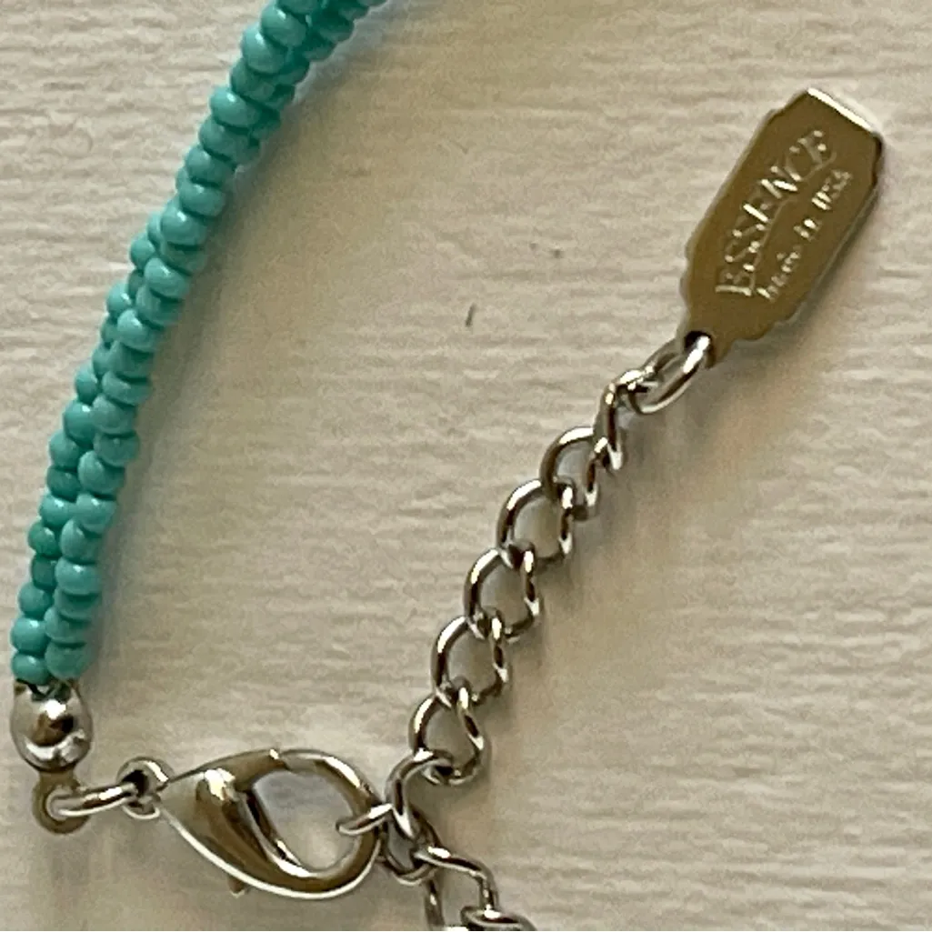 NWOT Essence Turquoise and Brown Beaded Necklace Blue - Image 3