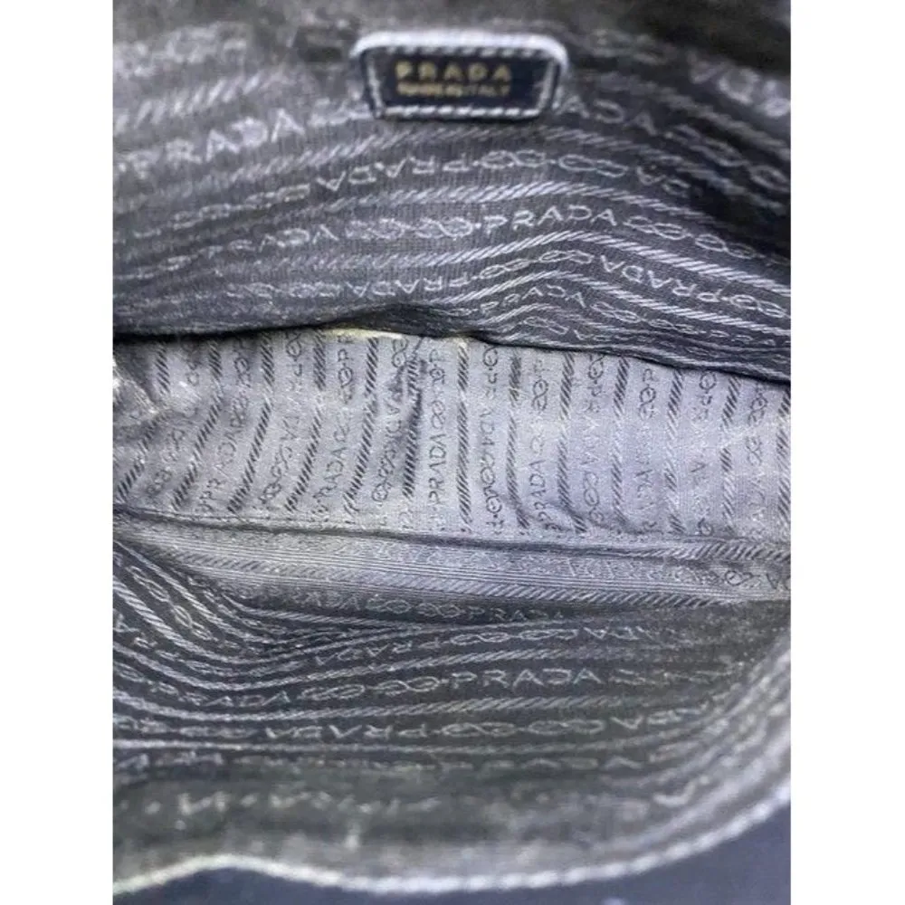 prada vintage black leather cross body bag - Image 10