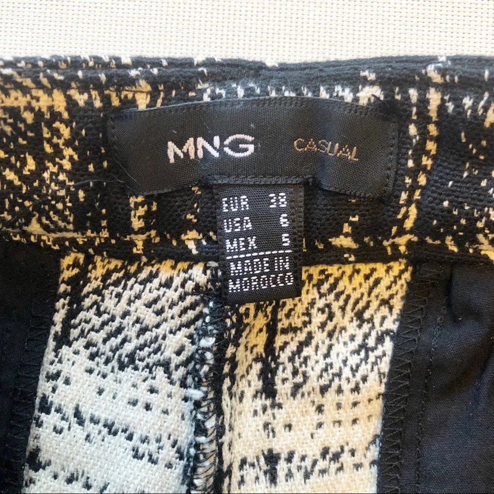 MNG Mango Plaid High Rise Mini Shorts - Image 4