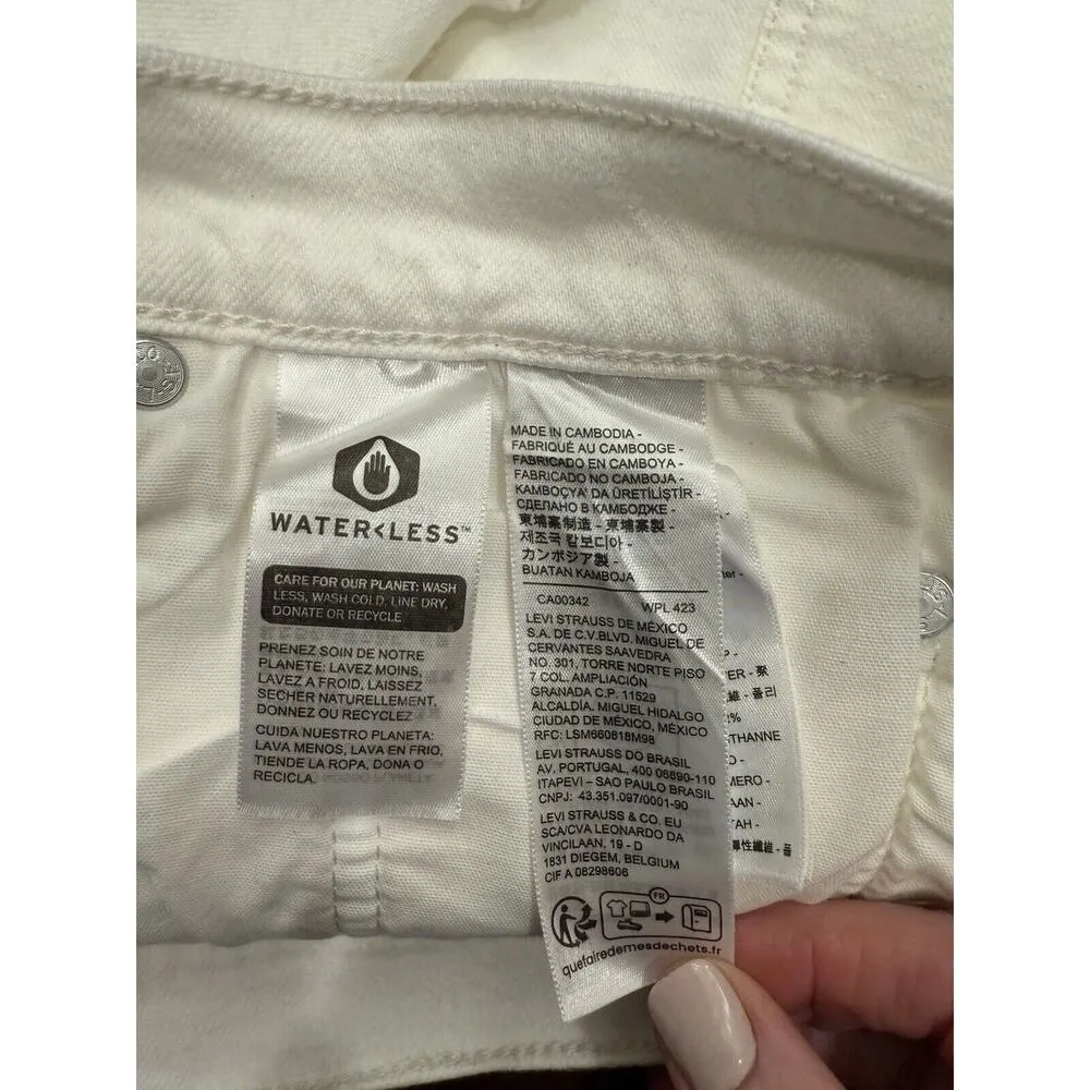 Levi’s 501® Original Fit High Rise Womens Shorts Sz 31 White Raw Frayed Hem NWT - Image 7