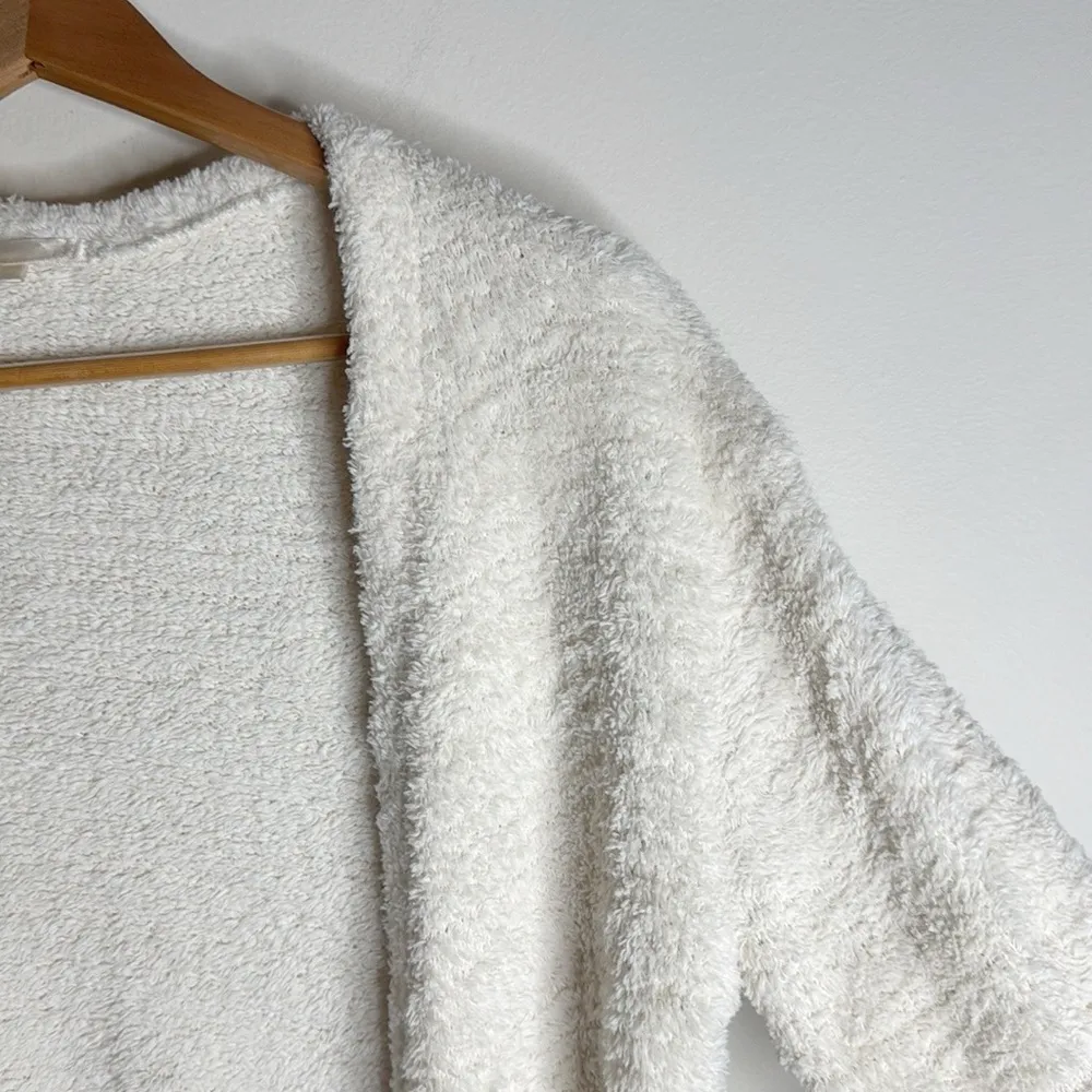 Z Supply Women’s Fluffy longline cardigan off white Open - Image 5