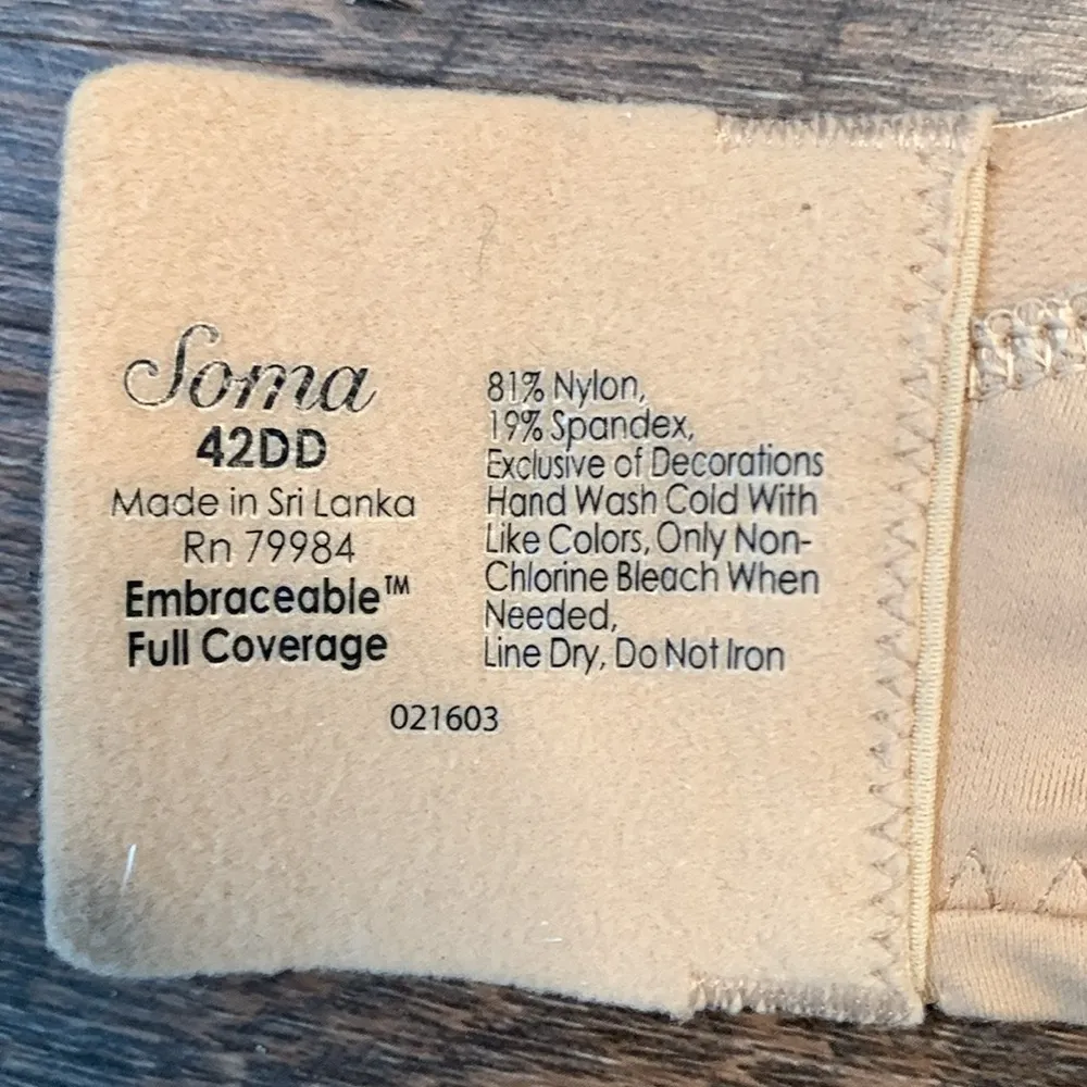 Soma Embraceable Full Coverage Nude 42E/42DD Bra - Image 5