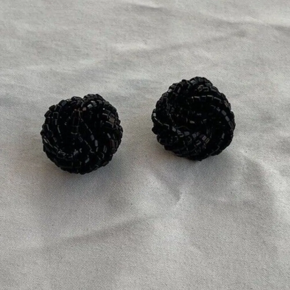 Vintage West Germany Beaded Cluster Earrings Clip - Image 5