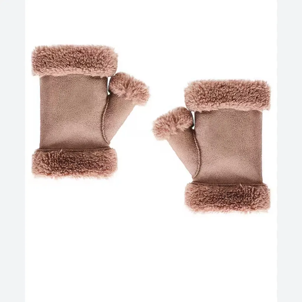 Revolve Faux Leather/Fur Shearling Fingerless Gloves  Sold Out by Jakke $103 - Image 3