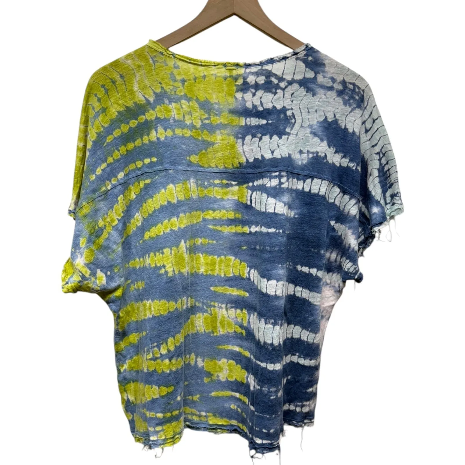 Young Fabulous & Broke YFB‎ Tie Dye Top Women S Linen Oversized Distressed Boho - Image 2