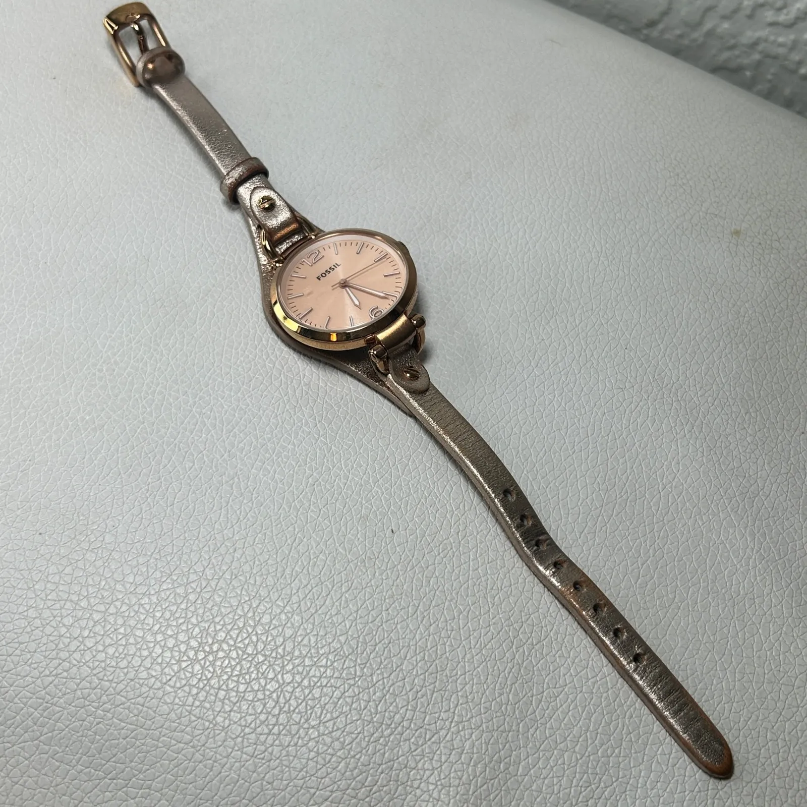 Fossil ES3413 Rose Gold Tone Dial and Metallic Leather Strap‎ Ladies Watch - Image 6
