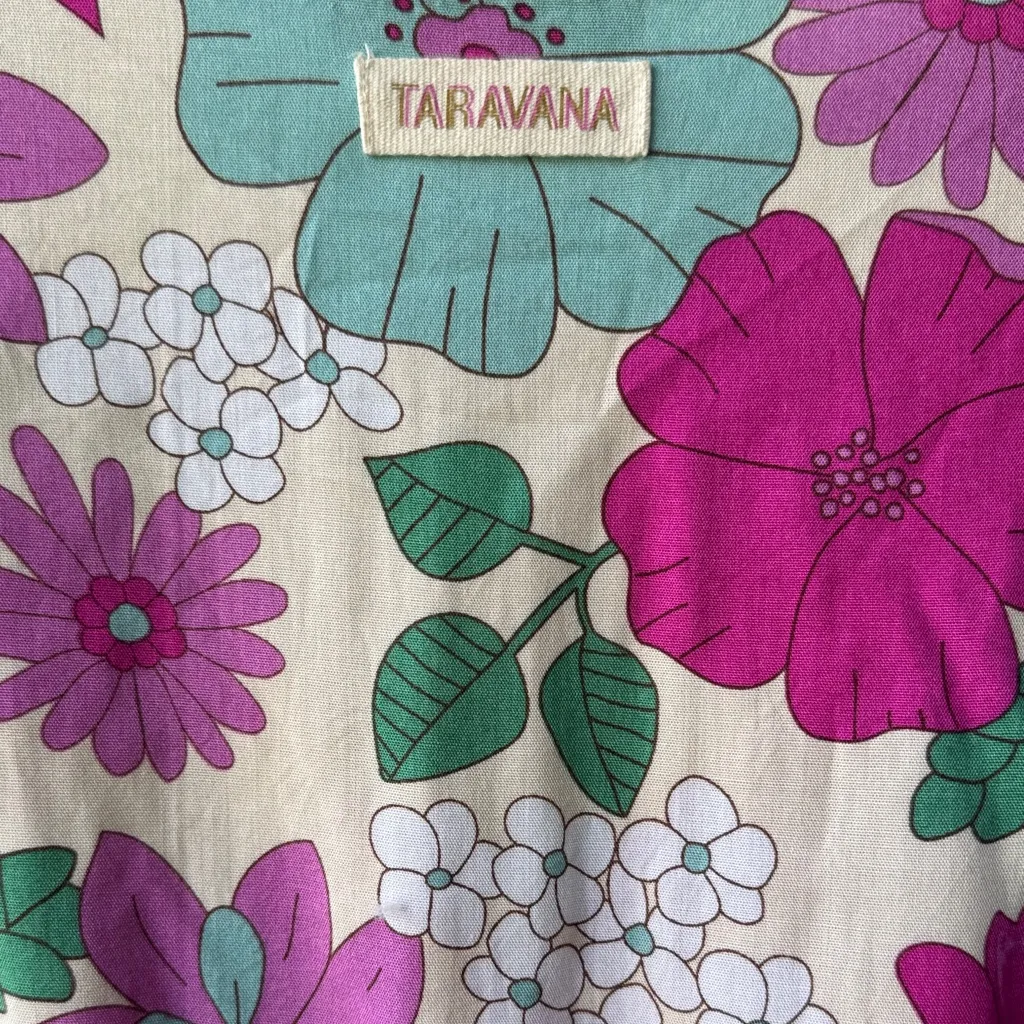 Vibrant Floral Wrap Midi Dress Pink Size M - Image 4