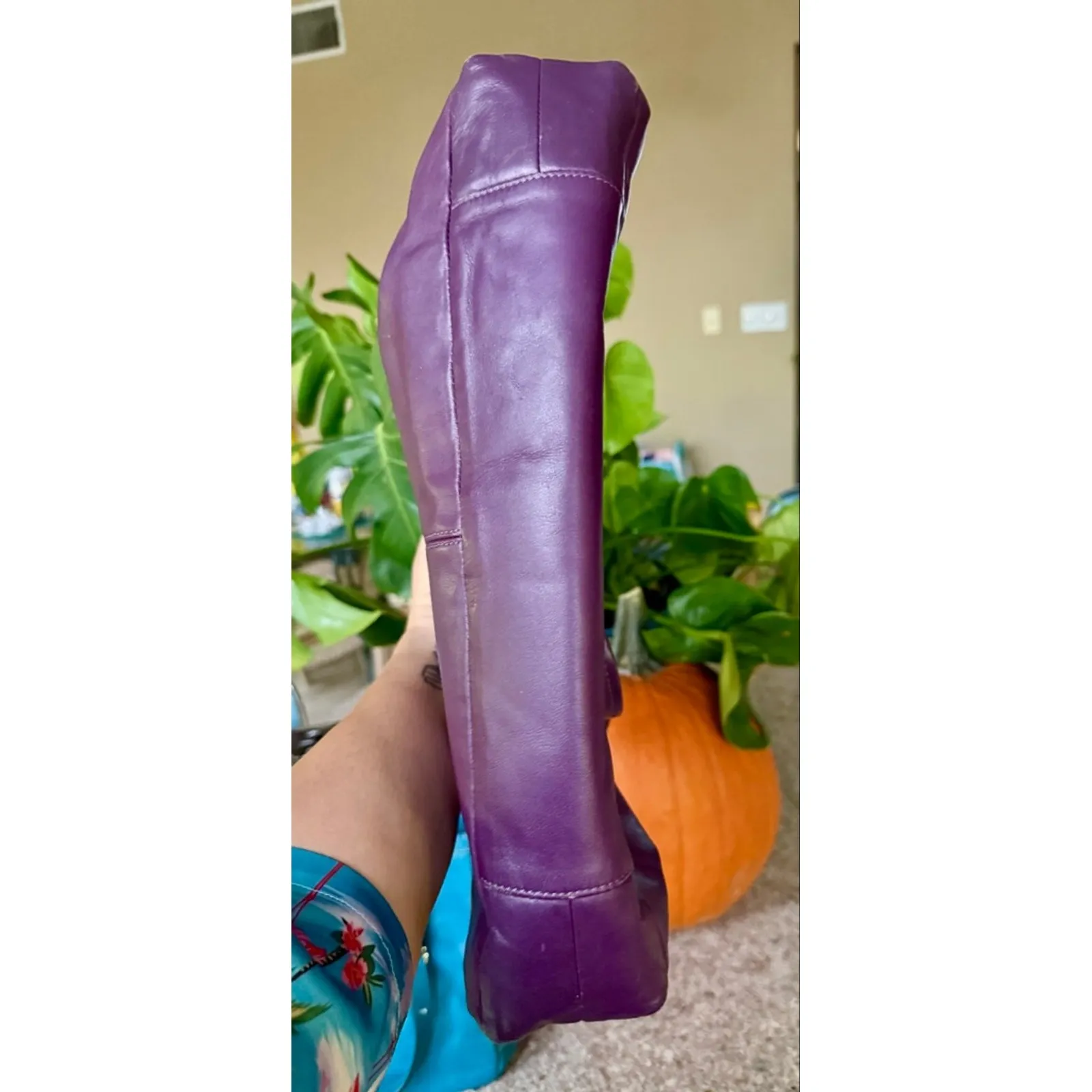 Women's Coach Ashley Gathered Leather Satchel in Rare Plum Color - Image 4