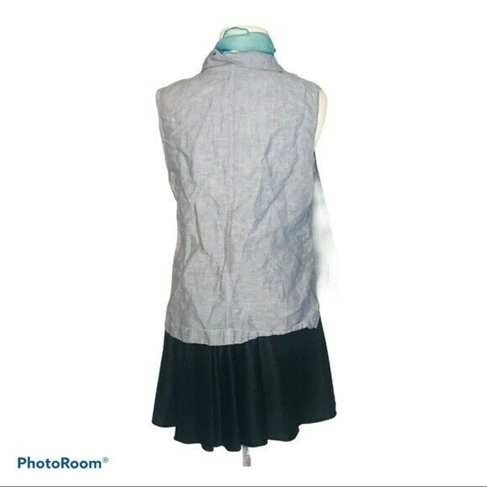 Coastal Minimalist Summer Linen Blend Sleeveless Button Down Shirt Ann Taylor 8 - Image 7