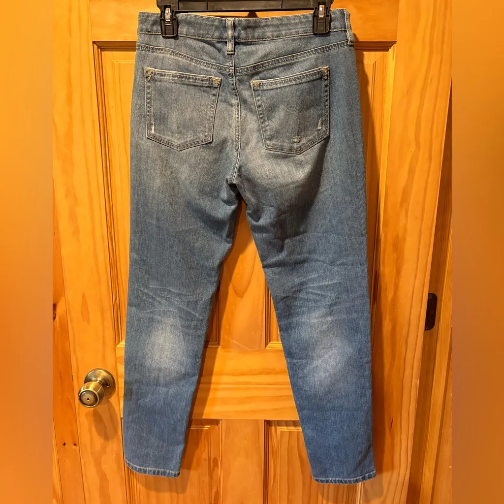 White House Black Market The Girlfriend Jeans Size 2 Skinny Stretch Distressed - Image 2