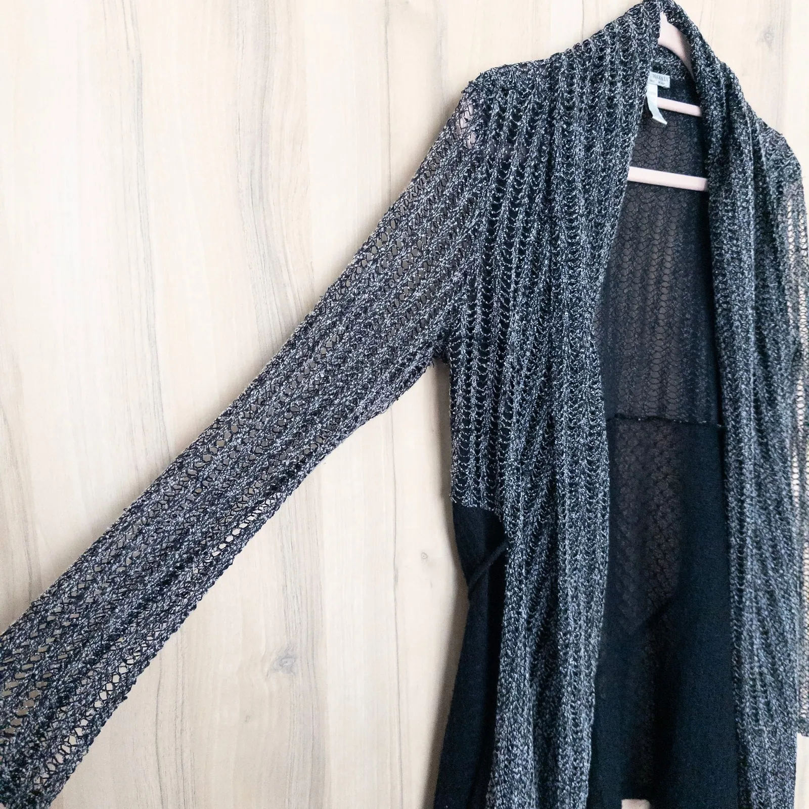 Alberto Makali Womens Cardigan Size M Black Sheer Open Whimsigoth Fairy Grunge - Image 7