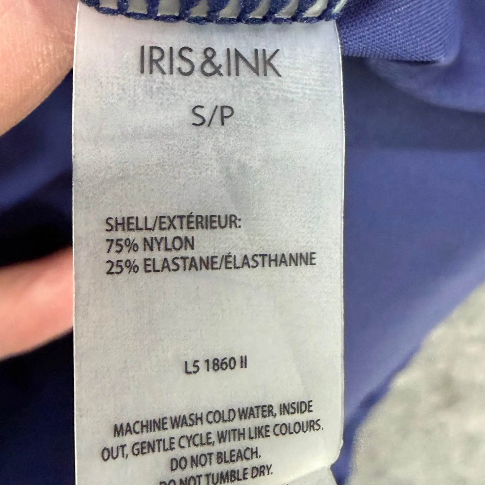 Iris & Ink Performance Jacket Womens S Patriot Blue Zip Up Hooded Athleisure - Image 15