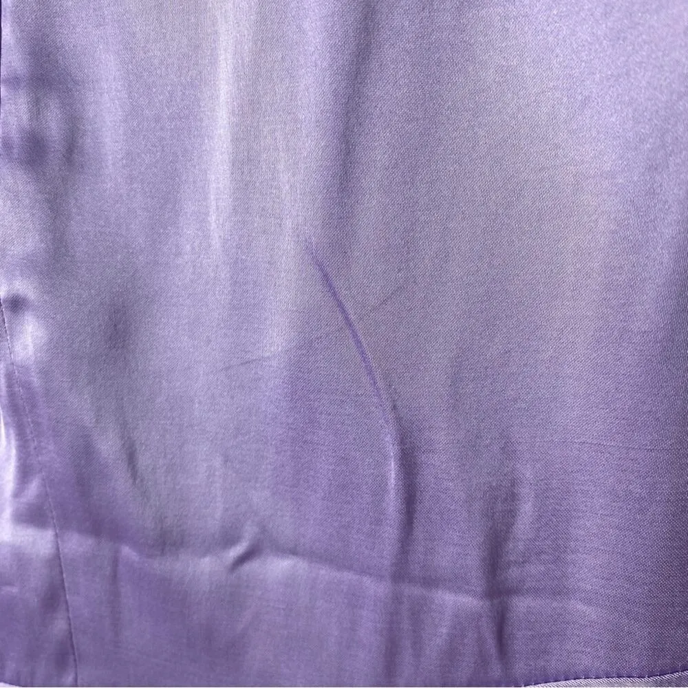 & Other Stories Light Pastel Purple Lilac Satin Asymmetrical Midi Skirt Size 12 - Image 2