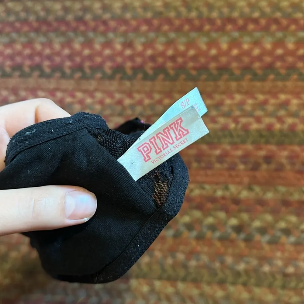 VICTORIAS SECRET PINK BLACK LACE BASIC BANDEAU BRA - Image 5