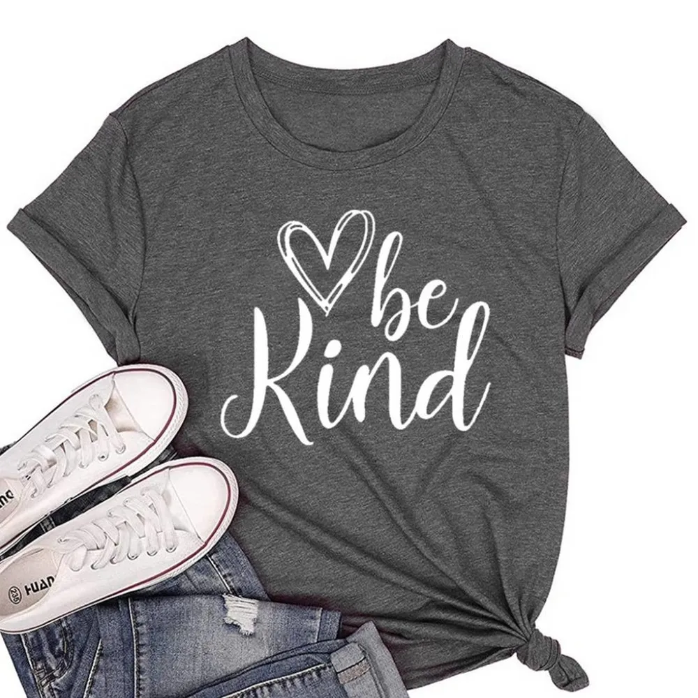 "BE KIND" GRAPHIC HEATHER GRAY T - Image 2