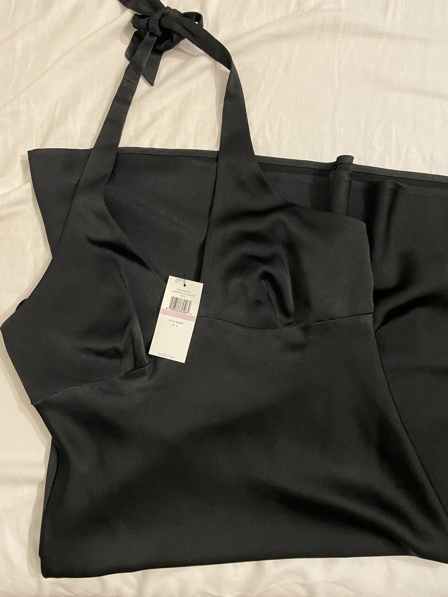 Black Silk Halter Dress - Image 4