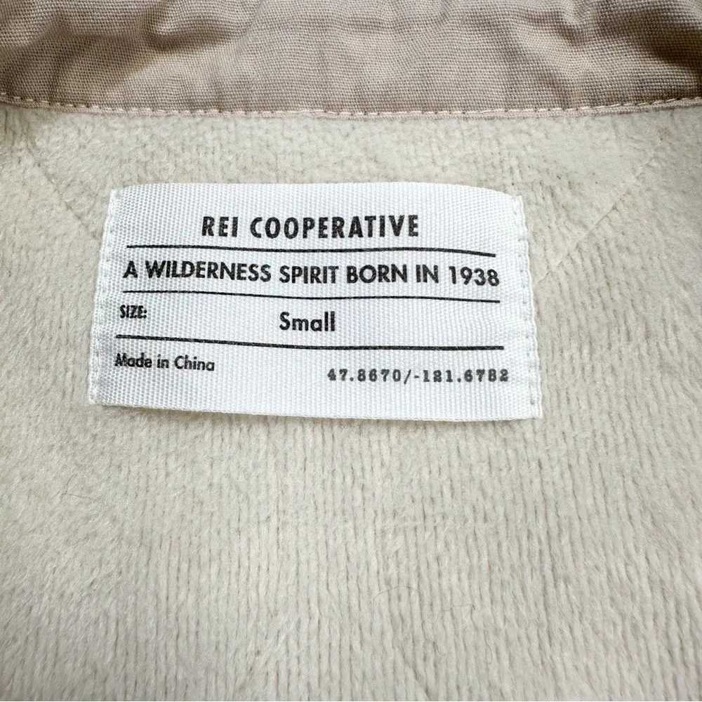 REl Small Cooperative Nook Quilted Sweatshirt Heathered Macadamia Brushed Fleece - Image 4