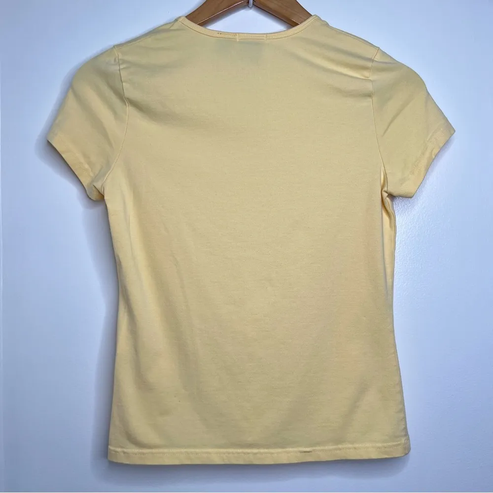 Vintage 90’s Basic Editions Cotton Stretch T Shirt Size Small Modern Fit Yellow - Image 4
