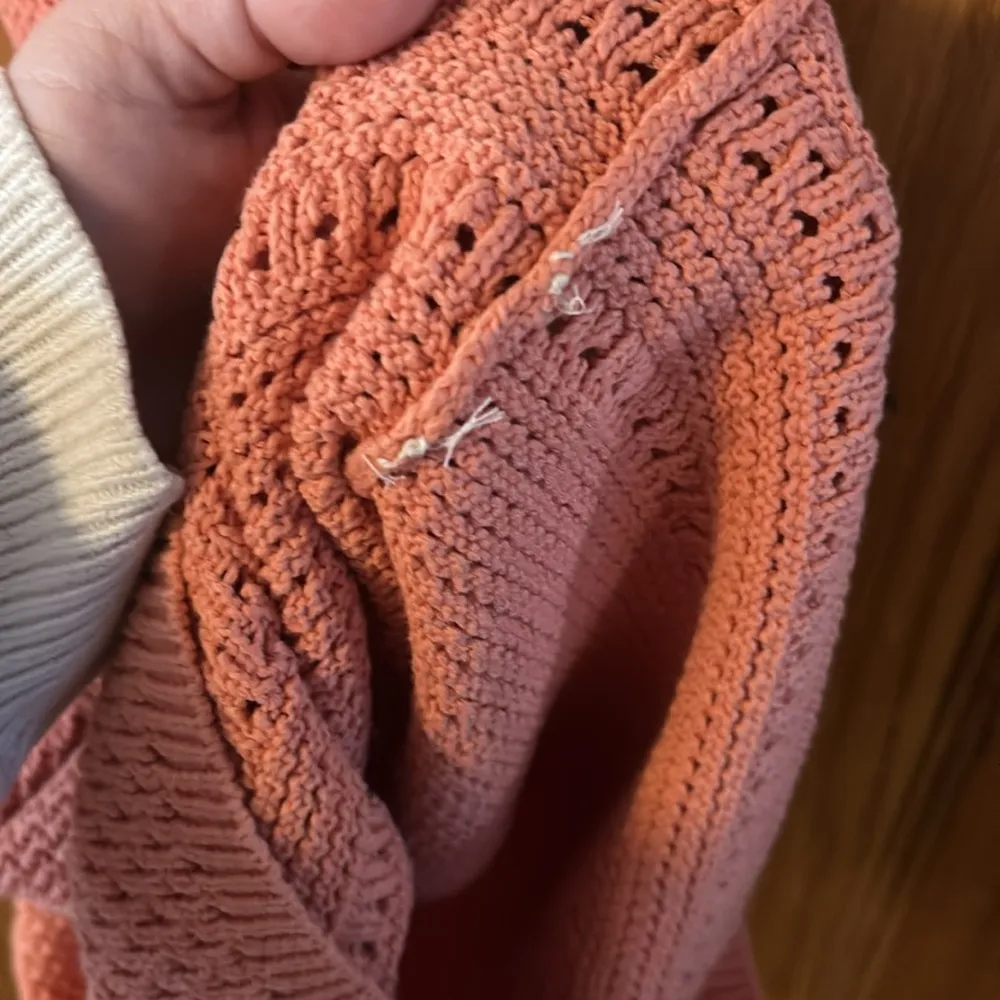 ARTIZIA Wilfred Sunset Halter Knit Dress Size XS Salmon Coral crocheted Pink - Image 5