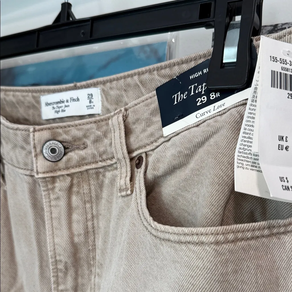 Abercrombie & Fitch Beige Denim Pants - Image 3