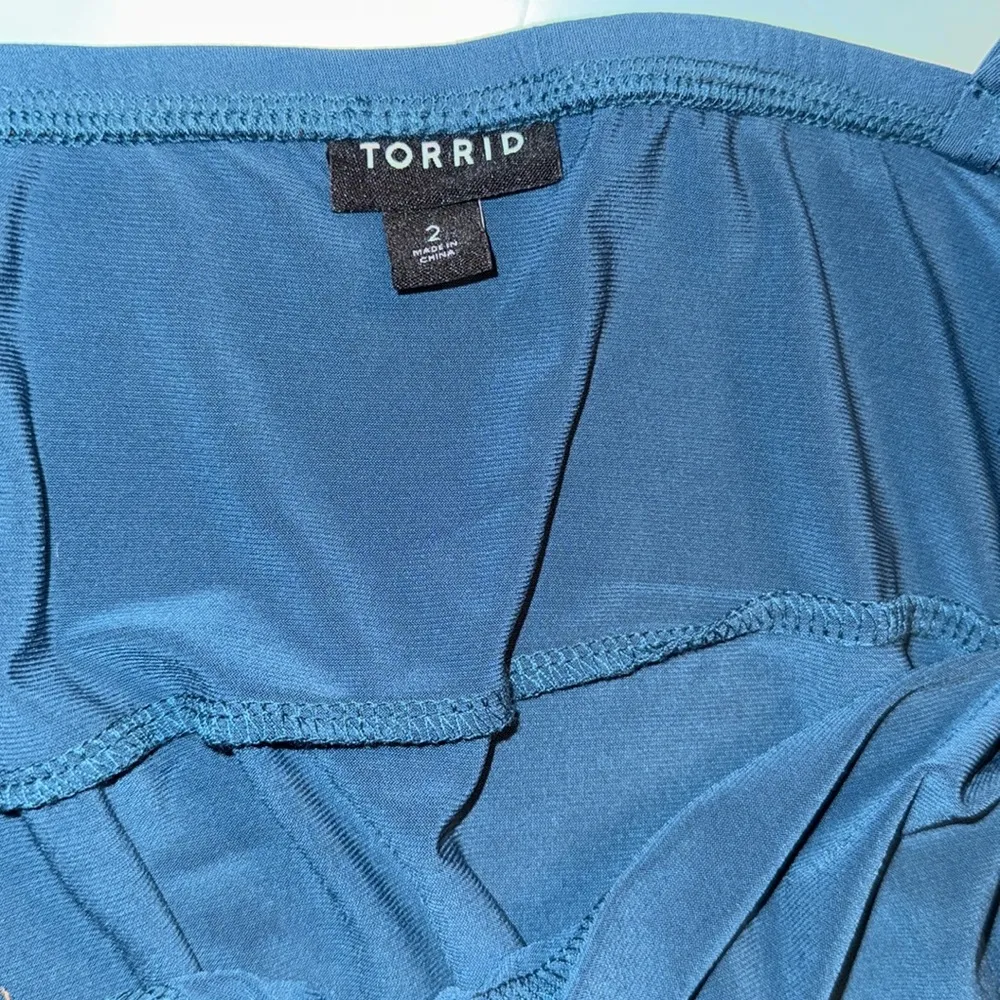 Torrid teal body suit 2 tank adjustable straps fitted deep neckline stretch plus - Image 10