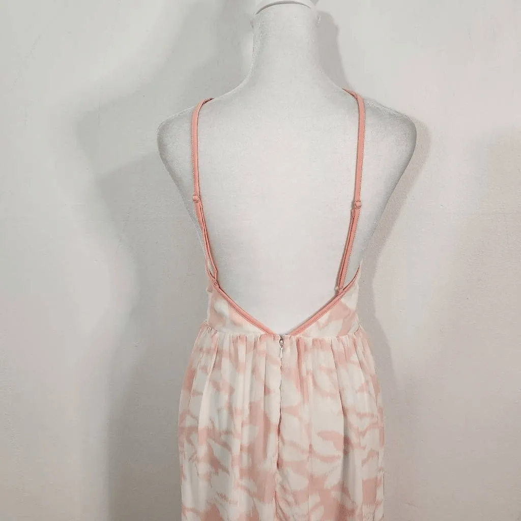 Adrea Pink and White Maxi Dress Size Small Pink Chiffon Wedding Guest Dress - Image 6