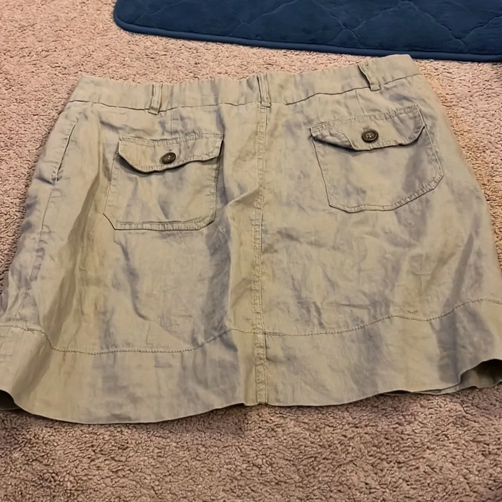 Cynthia rowley khaki linen skirt 12 - Image 7