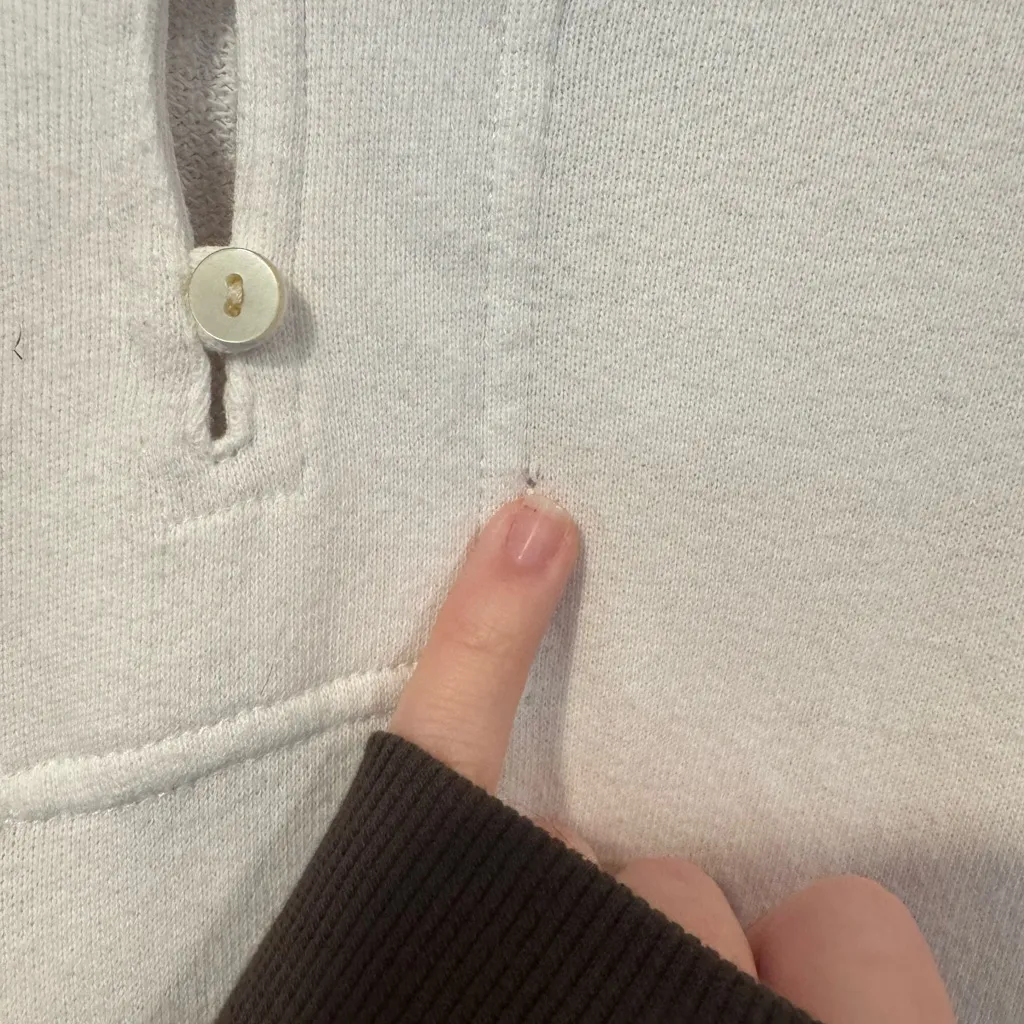 Aerie Quarter Button Beachy oversized Off-White Hoodie - Image 3