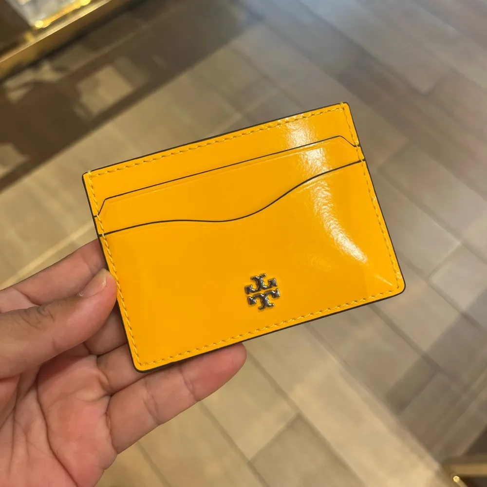 Tory Burch Emerson Slim Card Case Wallet In Bright Squash 139340 - Image 2