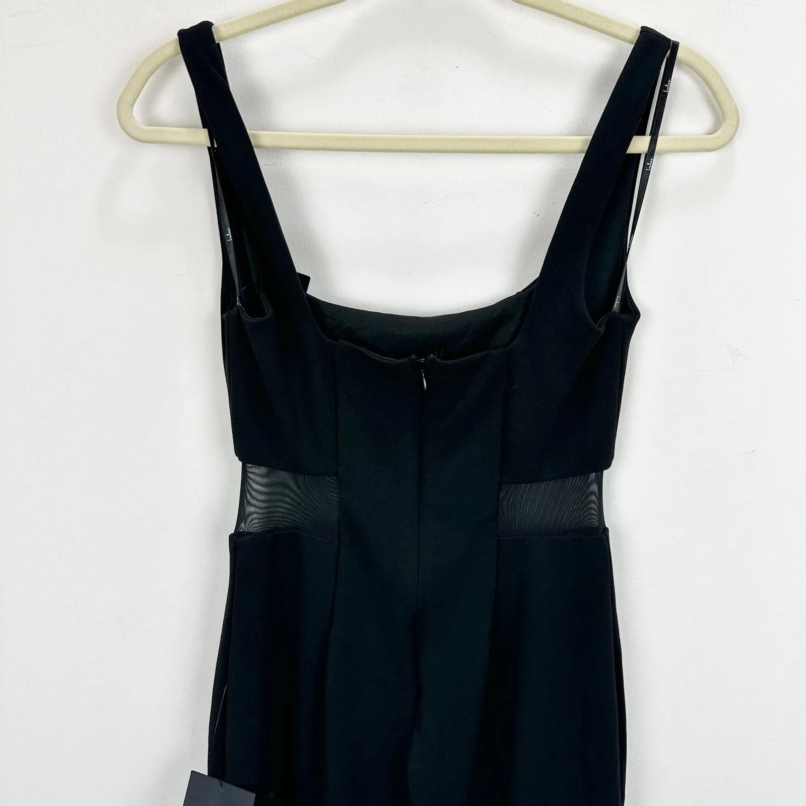 Lulus Onetta Black Mesh Column Maxi Dress Formal Evening Stretch Small NWT - Image 11