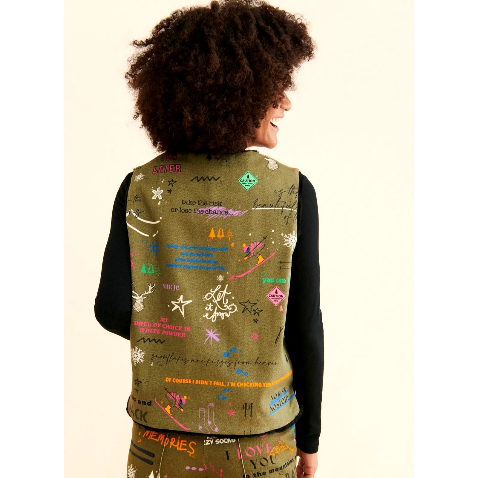 Free People Vilagallo Naomi Apres Ski Reversible Vest Size L - Image 4