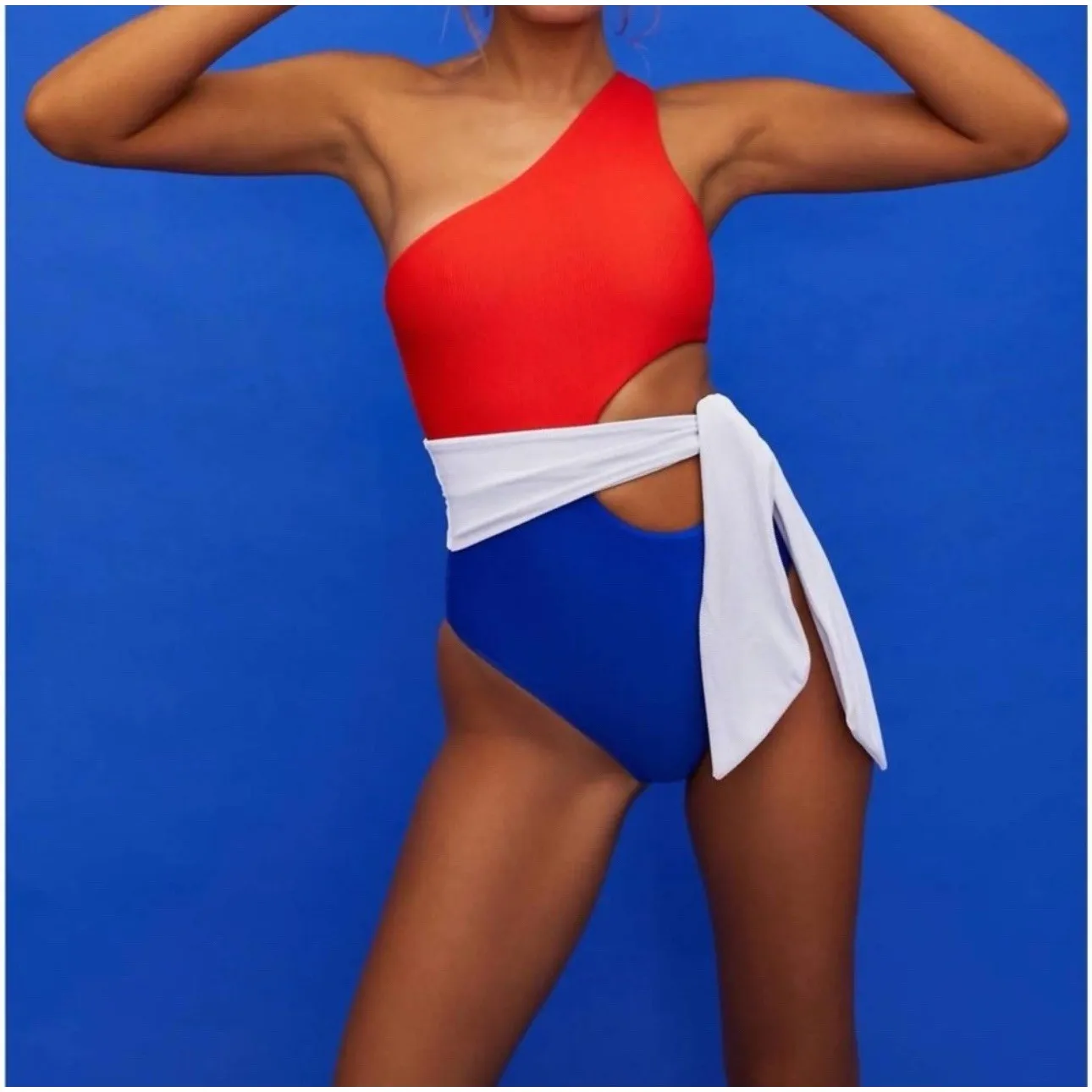 Beach Riot American Color‎ Block Carlie One Piece Cut Out Swimsuit Size XS NWT - Image 2