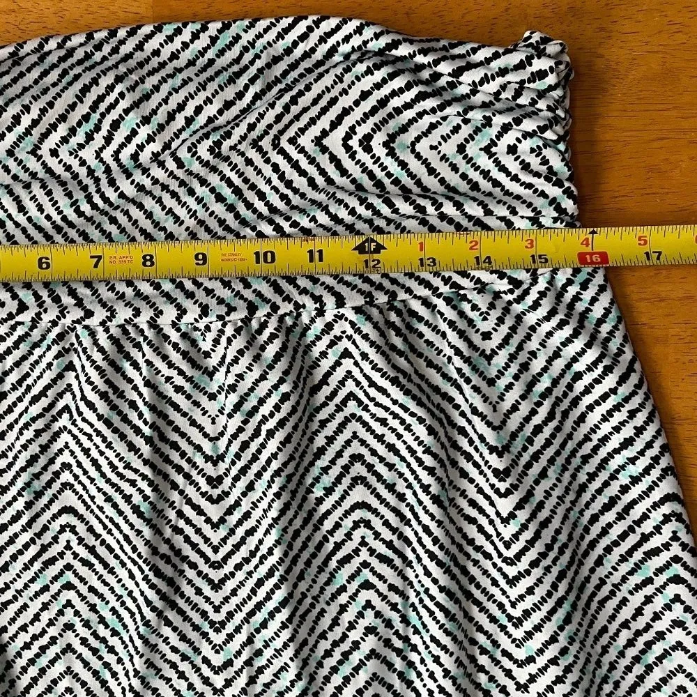 AB Studio Turquoise ZigZag Design‎ Pull On Stretch Column Maxi Skirt, Size XL - Image 8