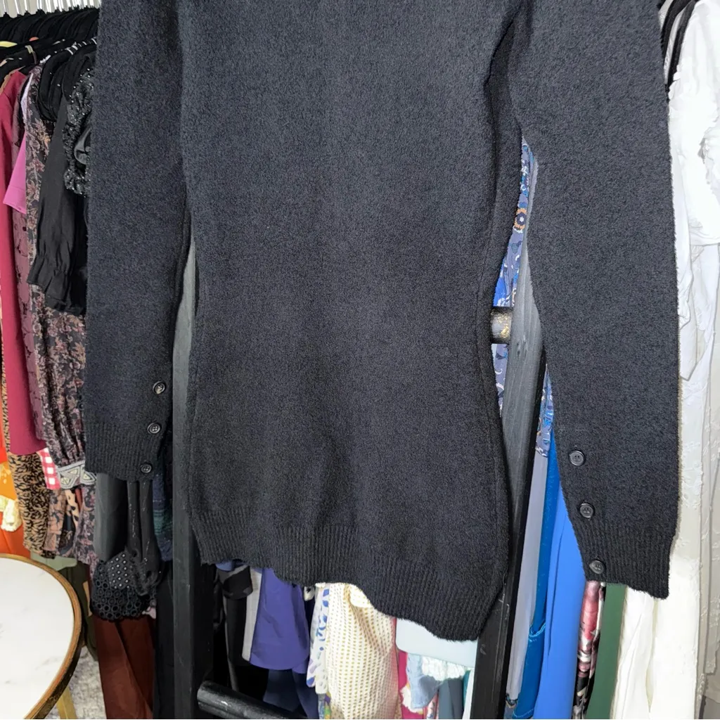 New WARDROBE.NYC Black Knit Cardigan Mini Dress with Shoulder Pads Size XS - Image 16