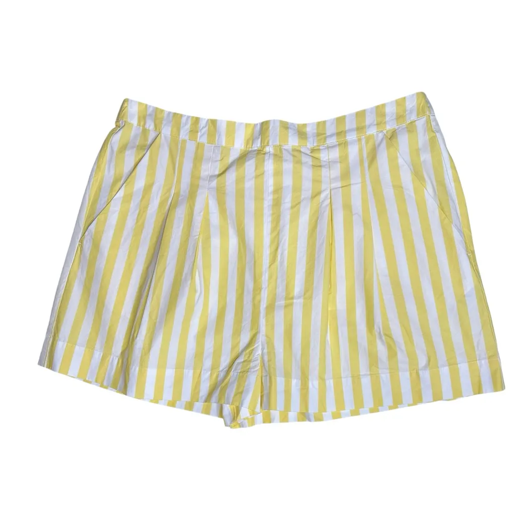 SÉZANE Nicolo Cotton Poplin Shorts, Yellow Stripes, FR46/US14 - Image 6