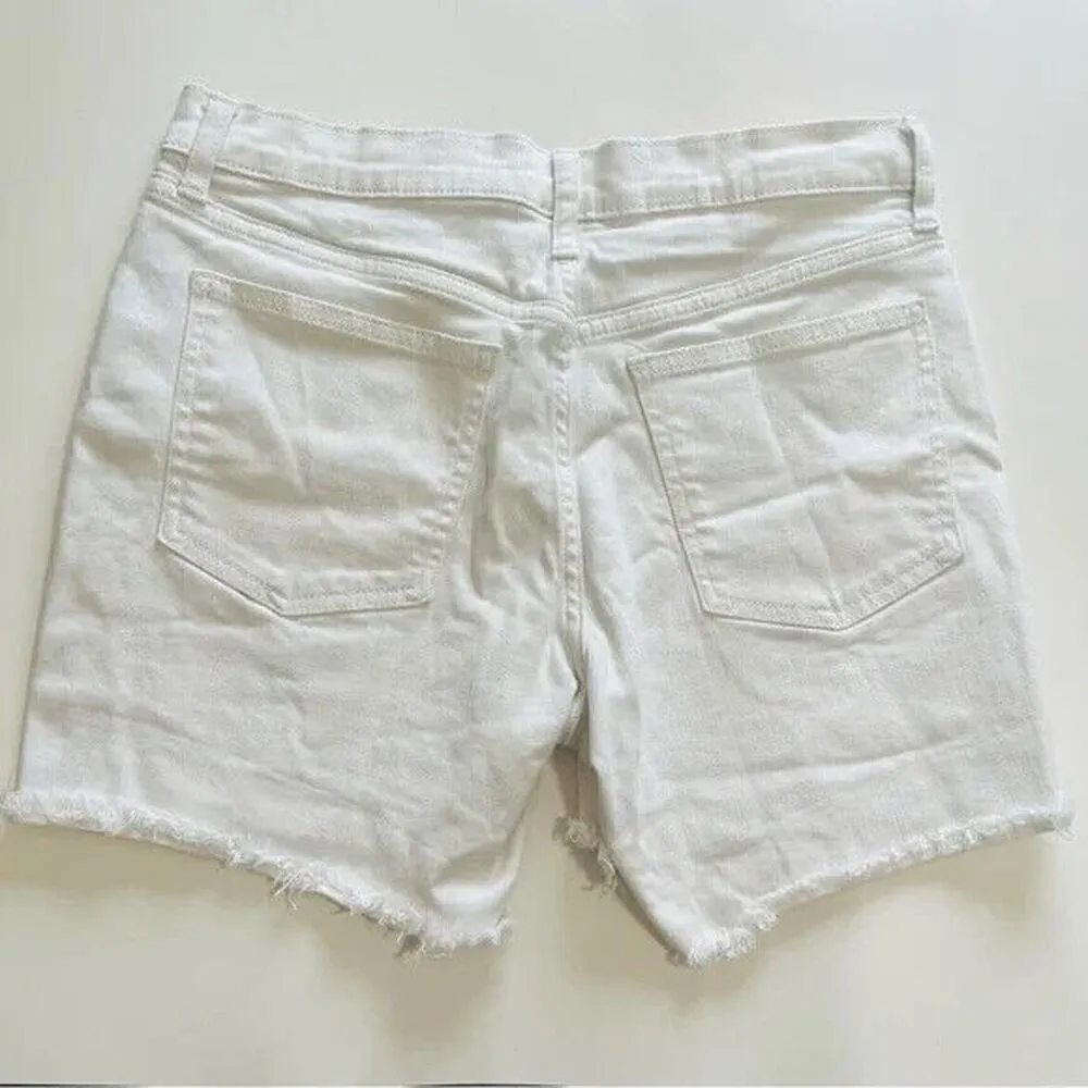 Gap Women’s Size 27 White Cut-Off Denim Shorts – 5” Mid Rise Raw Hem - Image 3