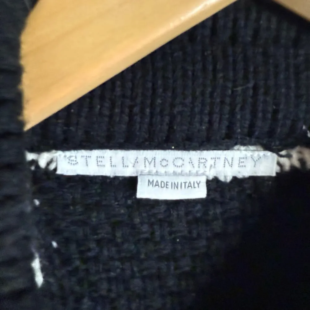 Stella McCartney Arrow Intarsia Black White Oversized Wool Pullover Sweater S - Image 12