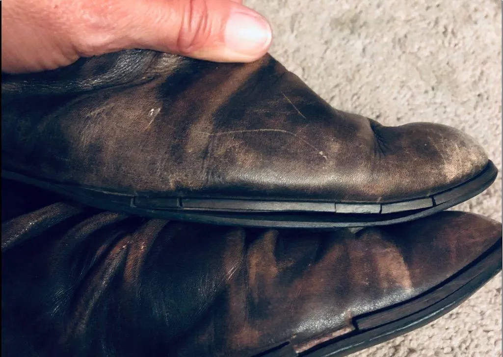 VINTAGE, RARE, leather,distressed boots, brown sz8.5 Size 8.5 - Image 10