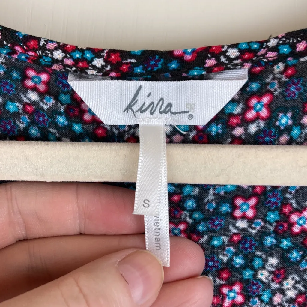 Kirra Vintage Navy Blue Ditsy Floral Print Sleeveless Dress A154 - Image 2